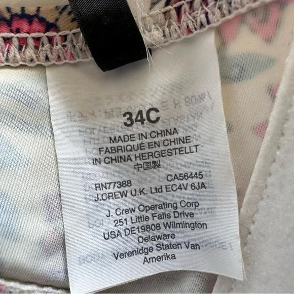 J.Crew Underwire bikini top in Floral Vine Block print - Size: 34C - Picture 6 of 7